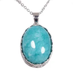アマゾナイトペンダントネックレス 大粒30カラット ターコイズブルーが映える!