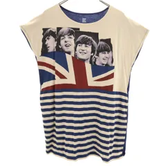 graniph グラニフ THE BEATLES ビートルズ コラボ フレンチスリーブ チュニック F ネイビー系 レディース 古着
