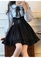 セット♡ ブラウス　量産型　地雷系　スカート　サブカル　服　ワンピース　天使界隈　水色界隈　ロリィタ　長袖　コスプレ　セットアップ　地雷系　量産型　ゴスロリ　渋谷　原宿　姫　ショートパンツ　病みかわいい　レース　お嬢　リボン　夢かわいい　推し活　あざと可愛い