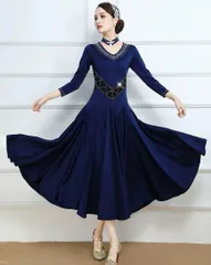 新品 未使用  新作 スタンダード練習着ストーン付きで華やかなワンピースダンスパーティーにも 社交ダンスドレス ラテンダンス衣装 レッスンウェア ステージ衣装