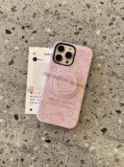 スマホケース　キティちゃん　ピンク　スマホスタンド付き　スクラブ磨砂　iPhone対応　アイフォンケース　iPhone16pro/16promax/15/14/13/12/11　可愛いケース　海外限定　新品未使用