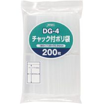 【新品・2営業日で発送】ジャパックス チャック付ポリ袋 0.04×85×120mm 200枚入(DG-4)のサムネイル