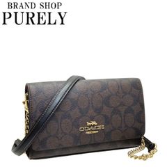 コーチ バッグ レディース COACH ショルダーバッグ シグネチャー フラップ クラッチ クロスボディ CP033 IMAA8 ブラウン×ブラック
