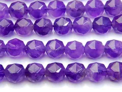 アメジスト（スターカット） 6mm １連（約38cm） パワーストーン 天然石 _R1021-6