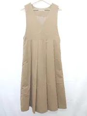 ◇ ⊂ KBF ケービーエフ URBAN RESEARCH ビッグプリーツ 膝下丈 ジャンパースカート サイズONE ブラウン レディース E  【1505290022859】