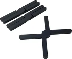 TUISKU 鍋敷き 折りたたみ シリコン キッチン アウトドア キャンプ 折り畳み ワンタッチ 収納 ブラック(ブラック,  22cm)のサムネイル