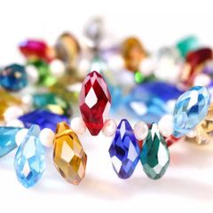 【特価商品】宝石 パーツ アクセサリー ブリオレット クレオカット ブリオカット ジュエリー 12mm しずく ドロップ ファセットカット アソートパック ガラスビーズ ティアードロップ 13mm【森の雑貨屋さん】 宝石みたい キラキラ 48個入り) (12パ