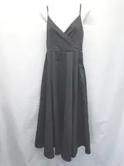 ◇ ⊂ natural couture ナチュラルクチュール バックリボン ロング丈 キャミ ワンピース サイズF ブラック系 レディース E  【1507160002626】