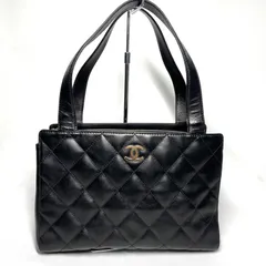 CHANEL　シャネル　マトラッセ　ラムスキン　ハンドバッグ　ココマーク　ブラック (54124)