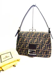 超美品◆フェンディFENDIズッカヴィンテージVintageマンマバケットFF柄シルバー金具ワンショルダー腋下ハンドバッグ肩掛けバッグ