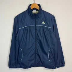 adidas アディダス ブルゾン　ウィンドブレーカー ワンポイントロゴ メンズ サイズOT ネイビー ブルー 古着 ストリート テック系