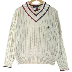 古着 トミーヒルフィガー TOMMY HILFIGER チルデンニット コットンニットセーター メンズL ヴィンテージ/eaa372401