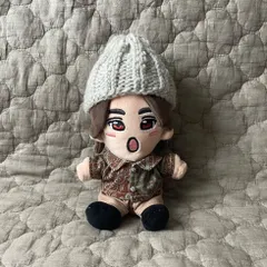 古着風シャツ　ブラウンセット/はぴぬい服　ちびぬい服　ニット帽　編み物　古着風　カジュアル　かっこいい　お揃い　ペア