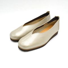 Figurino フィグリーノ 24.5cm シャンパン ゴールド mer0498 軽量 フラットシューズ 日本製 本革 sp103