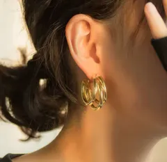 216☆人気☆大きいフープピアス 高品質サージカルステンレス金属アレルギー