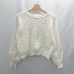 ◇ ⊇ ROPE PICNIC ロペピクニック ラメ入り 長袖 ニット セーター カットソー サイズ 38 ホワイト系 レディース E  【1502030043167】