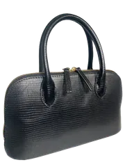 手提げ ショルダー バッグ 多機能 マルチ 2WAY ゴートレザー 山羊革 リザード型押し CP-48HB068BK レディース 本革