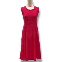 me by ISSEY MIYAKE ミーバイイッセイミヤケ ノースリーブワンピース ペチコート付き ひざ丈ワンピース フレア 綿 コットン 無地 MI54FH151 赤 レッド レディース 夏 ゴーゴー古着久喜倉庫店 No.952