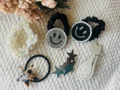 ヘアアクセサリー6点セット（シュシュ・バレッタ・ヘアゴムなど）