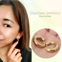 【太めピアス 幅5mm 内径10mm 1ペア】[Adelina Style] サージカルステンレス フープピアス リングピアス 金属アレルギー対応 男女 プレゼント