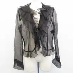 ランバン LANVIN collection カーディガン 羽織 トップス シースルー フリル リボン x919658のサムネイル