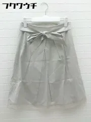 ◇ ◎ INDIVI インディヴィ ウエストリボン付き 膝下丈 フレア スカート サイズ38 グレー系 レディース 【中古】 【1002802349164】