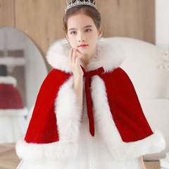 クリスマス ポンチョ キッズ サンタ ケープ サンタクロース 仮装 コスチューム 子供 マント コスプレ フード付きポンチョ 女の子 服 ショールxiaokb35