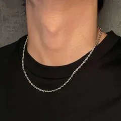 45cm シルバー ロープチェーンネックレス メンズ レディース ネックレス