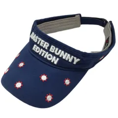 ★特価★マスターバニー サンバイザー ネイビー×白×レッド つば刺しゅう柄 FR ゴルフウェア MASTER BUNNY EDITION