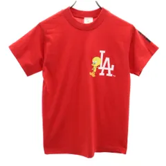 鬼フェード 90s ワーナーブラザース × MLB Tシャツ 袖裾シングル 丸胴