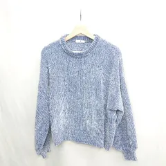 ◇ ⊇ earth music&ecology 長袖 ニット サイズF ブルー レディース E  【1502030033571】