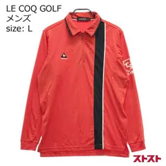 LE COQ GOLF ルコックゴルフ ハーフジップ 長袖ポロシャツ レッド系 L ［240001895418］#