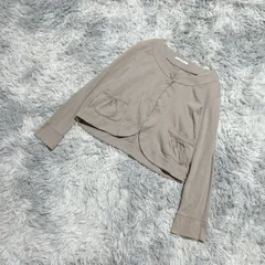 【良品】L&Beautiful  カーディガン  綿100%  (LL)  カジュアル  フェミニン  レディース  ベージュ系  明るい薄茶色【送料無料】