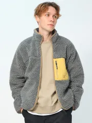 ファーストダウン フリース ボアジャケット ボアフリースジャケット FIRST DOWN メンズ ユニセックス もこもこ 秋服 冬服 アウトドア F542015 グレー