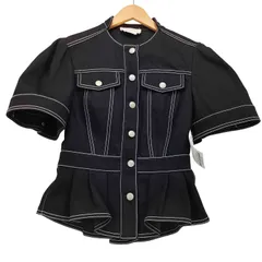 アレキサンダーマックイーン Alexander McQueen 20SS プレコレクション Sarah Burton期 イタリア製 ノーカラー デニム ワーク ブラウス レディース EUR：40 のサムネイル