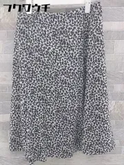 ◇ NEWYORKER ニューヨーカー 総柄 膝丈 フレア スカート サイズ9 グレー系 レディース 【中古】 【1104050001679】