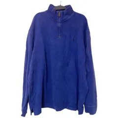 Z1517 Polo Ralph Lauren ポロ ラルフローレン ハーフジップスウェット　長袖　青　ブルー　メンズ　XXL トレーナー生地　ヴィンテージ　オシャレ