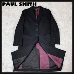 【美品】PAUL SMITH チェスターコート ウール キュプラ 黒 紫 38