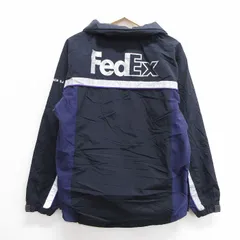 3153 フェデックス　ナイロンジャケット　企業　刺繍　ロゴ　ゆるだぼ　紺 2025年最新】FedEx ナイロンジャケットの人気アイテム - メルカリ