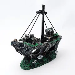 匿名配送 水槽用 オブジェ 沈没船 アクアリウム オーナメント 難破船 装飾 隠れ家 魚 熱帯魚 船 置物 模型 テラリウム 水槽 飾り