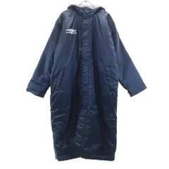 umbro アンブロ バックロゴ ベンチコート O-XO ネイビー デサント 中綿 メンズ 古着