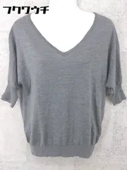 ◇ Spick&Span スピック＆スパン ウール ニット 五分袖 Vネック セーター グレー レディース 【中古】 【1002800481996】