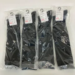 【新品】UNIQLO ユニクロ ハイソックス 靴下 メンズ レディース ブラック 無地 27-29㎝ 4点セット まとめ売り【k1052】