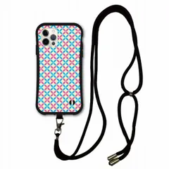 [iPhoneSE 第3世代/第2世代] スマホショルダー付 iPhone13 i-coronケース アイフォン 15 Pro 13 12 XS XR se2 se3 8Plus スマホケース 耐衝撃 カバー 側面保護 ファンシー 七宝文様 かわいい