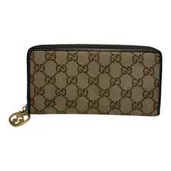 🧡美品🧡 GUCCI ラウンドファスナー 長財布 ブラウン茶ハート GG