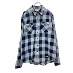 Levi's 長袖 シャツ Lサイズ リーバイス 胸ポケット ウエストシャツ チェック柄 ブルー 古着卸 アメリカ仕入 t2407-3776