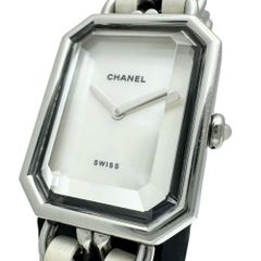 【CHANEL/シャネル】プルミエールL H1639 電池交換済 腕時計 ステンレススチール/レザー クオーツ シェル文字盤/ホワイト革ベルト レディース 【中古】【真子質店】【GD】