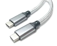 未使用品 200cm 【 Gen2(10Gbps) PD対応 100W/5A急速充電 】USB Type C ケーブル  USB-C & USB-C ケーブル オス-オス タイプC ケーブル アルミヘッド 2重編みケーブル Type-C 機器対応  2M