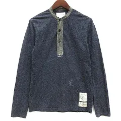 デニム&サプライ ラルフローレン DENIM & SUPPLY RALPH LAUREN ヘンリーネック Tシャツ カットソー 長袖 ミックスネイビー 紺 Sのサムネイル