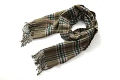 アクアスキュータム マフラー チェック柄 ブランド 小物 メンズ ベージュ Aquascutum 【中古】